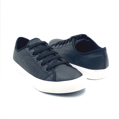 Tênis Coca Cola Feminino Casual Couro Preto 2288