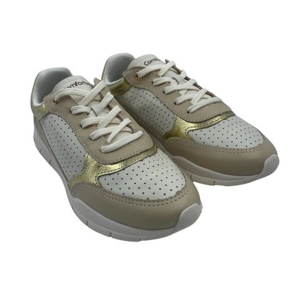 Tênis Comfortflex Casual Couro Bege 2535303