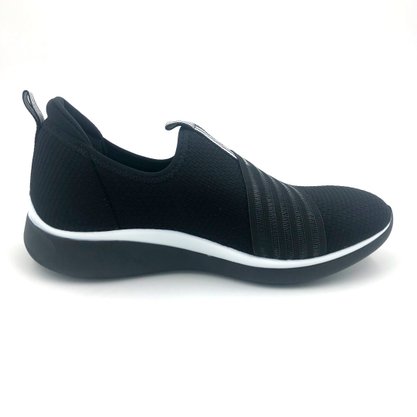 Tênis Comfortflex Casual Preto Tecido Elástico 2065305