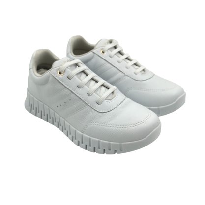 Tênis Comfortflex Feminino Couro Calce Fácil Branco 2484303