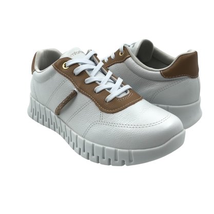 Tênis Comfortflex Couro Casual com Strass Branco 2484403