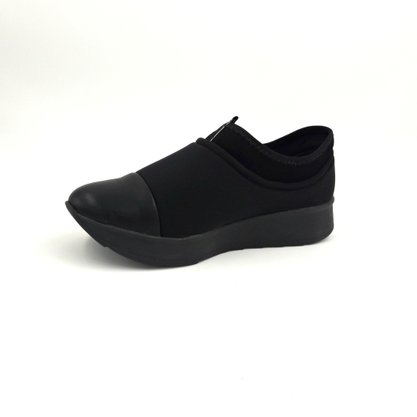 Tênis Comfortflex Preto de Tecido Elastano 1961305