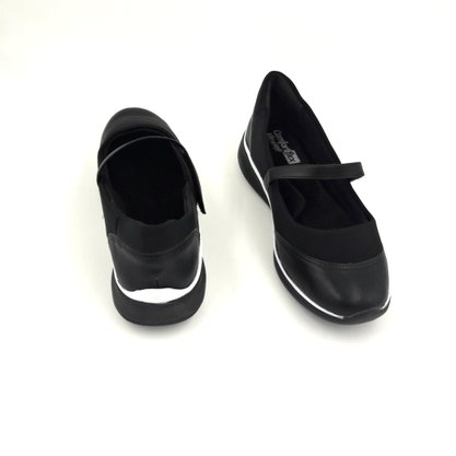 Tênis Comfortflex Preto de Tecido Boneca 1965302