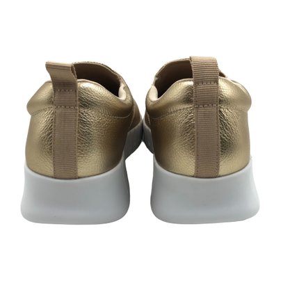 Tênis Comfortflex Slip On Couro Dourado 2484301