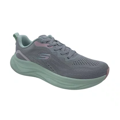 Tênis Esportivo Feminino Skechers Skech Cloud Gentle Glow Cinza
