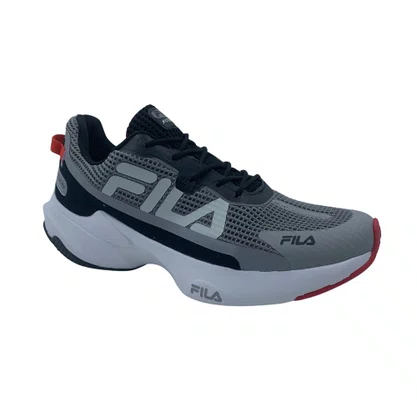 Tênis Esportivo Masculino Fila Recovery Cinza com Preto