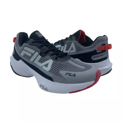 Tênis Esportivo Masculino Fila Recovery Cinza com Preto
