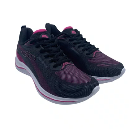 Tênis Esportivo Olympikus Feminino Preto com Rosa Apolis