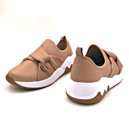 Tênis Feminino Beira Rio Slip On Nude com Nó 4242.102
