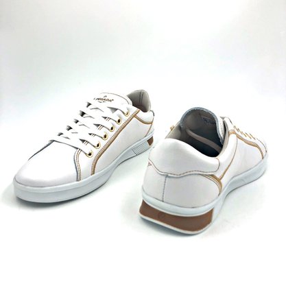 Tênis Feminino Pegada Couro Natural Branco 218601