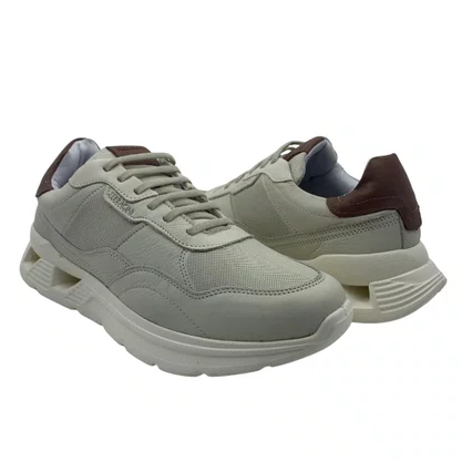 Tênis Ferracini Speed 8352 Couro Off White Fly EVA