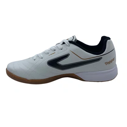 Tênis Futsal Masculino Topper Bairro Branco e Preto EVA