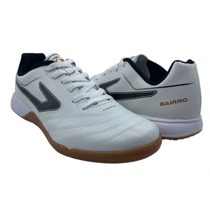 Tênis Futsal Masculino Topper Bairro Branco e Preto EVA