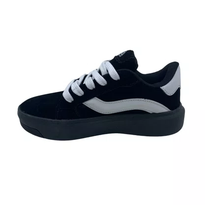 Tênis Infantil Batatinha Preto e Branco 2011 Camurça Menino