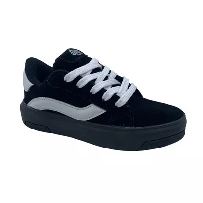 Tênis Infantil Batatinha Preto e Branco 2011 Camurça Menino
