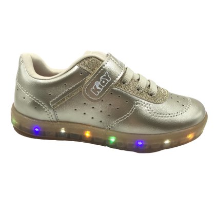 Tênis Kidy Menina com Luz Dourado 1841093
