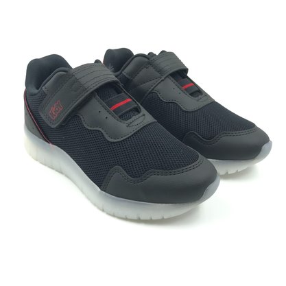 Tênis Kidy Menino com Luz Velcro Preto 350097