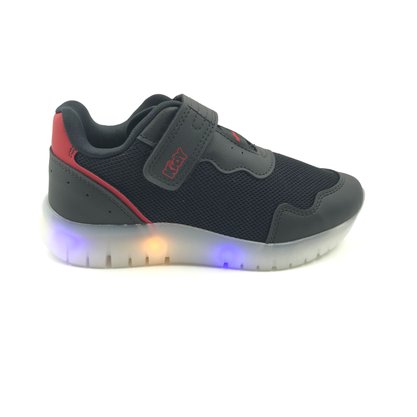 Tênis Kidy Menino com Luz Velcro Preto 350097