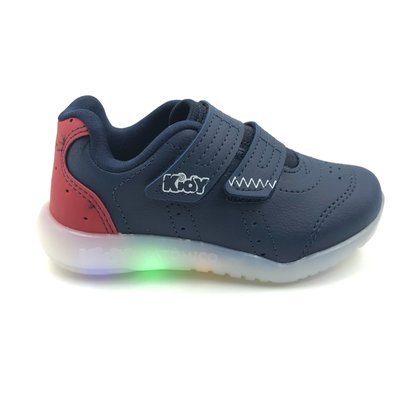 Tênis Kidy Menino Velcro com Luz Azul Marinho 200186
