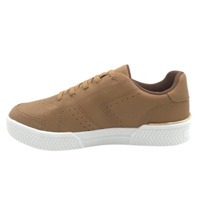 Tênis Kolosh Casual Flat Form Couro Caramelo 3010