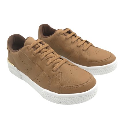 Tênis Kolosh Casual Flat Form Couro Caramelo 3010