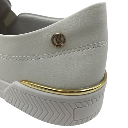 Tênis Kolosh Casual Slip On com Zíper Branco 3001