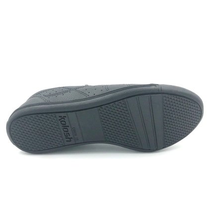 Tênis Kolosh Couro Natural Preto Sola Preta C0054