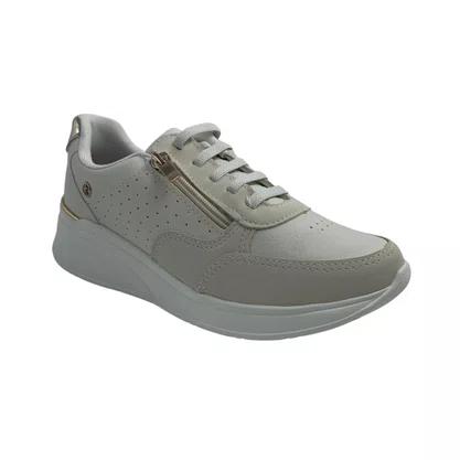 Tênis Kolosh Off White 3984 Anabela K-Soft Zíper