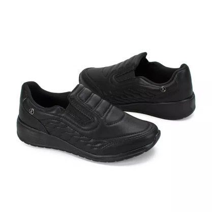 Tênis Kolosh Preto 2286 Anabela Calce Fácil K-Soft