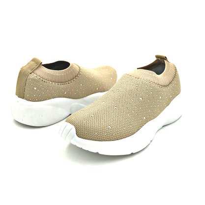 Tênis Meia Rep Play Tecido Knit  Creme 106