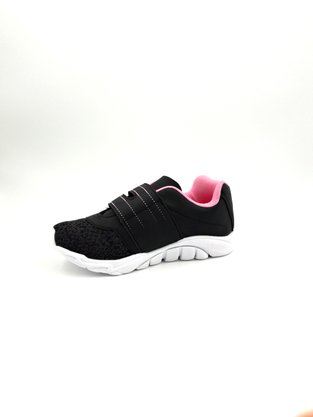 Tênis Menina Infantil Kidy Preto/Rosa Respi-Tec