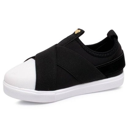 Tênis Menina Preto Slip On Elástico Molekinha 2163.155
