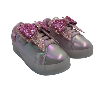Tênis Mini Sua Cia Baby Laço Sola com Led Rosa 665