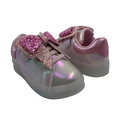 Tênis Mini Sua Cia Baby Laço Sola com Led Rosa 665