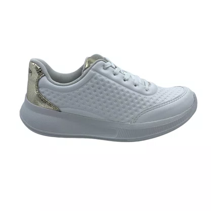 Tênis Mississipi Casual Feminino Branco com Dourado 941
