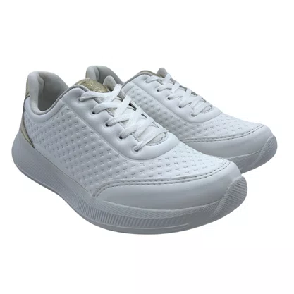 Tênis Mississipi Casual Feminino Branco com Dourado 941
