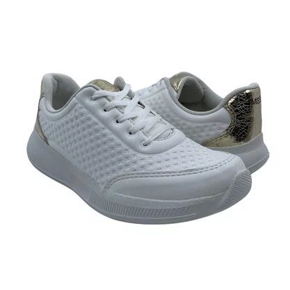 Tênis Mississipi Casual Feminino Branco com Dourado 941