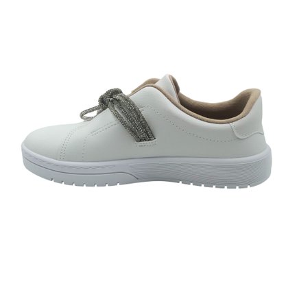 Tênis Moleca Flat Form com Brilho Branco 5791107