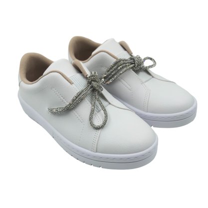 Tênis Moleca Flat Form com Brilho Branco 5791107