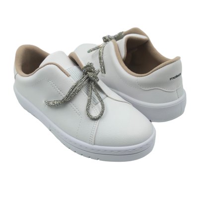 Tênis Moleca Flat Form com Brilho Branco 5791107