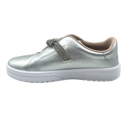 Tênis Moleca Flat Form com Brilho Prata 5791107