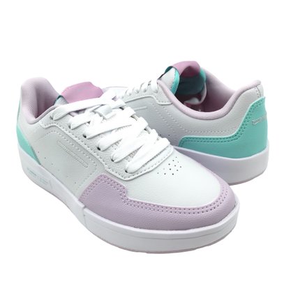 Tênis Olympikus Casual Menina Branco com Roxo Versa