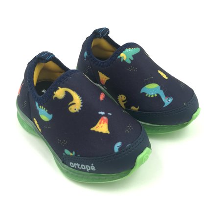 Tênis Ortopé Infantil Dinossauro Azul com Verde 21990060