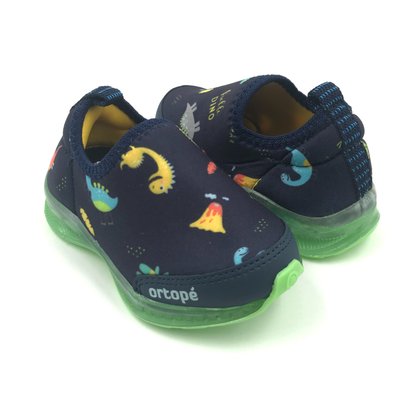 Tênis Ortopé Infantil Dinossauro Azul com Verde 21990060