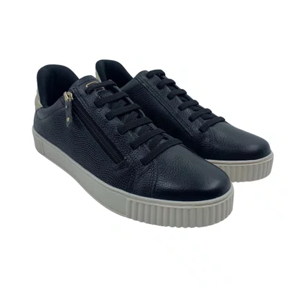 Tênis Pegada Feminino Casual Couro Preto 219023