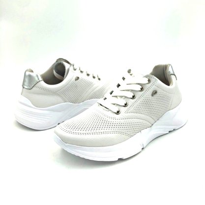 Tênis Pegada Feminino Couro Natural Branco 218802