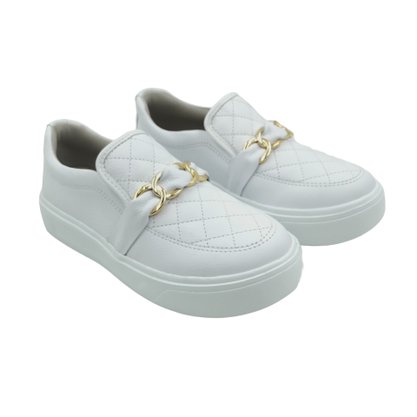 Tênis Pegada Feminino Slip On Couro Branco 211204
