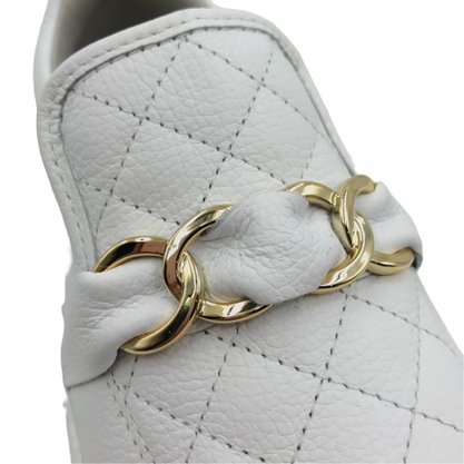 Tênis Pegada Feminino Slip On Couro Branco 211204