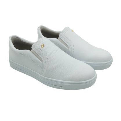 Tênis Pegada Slip On Couro Branco 211151