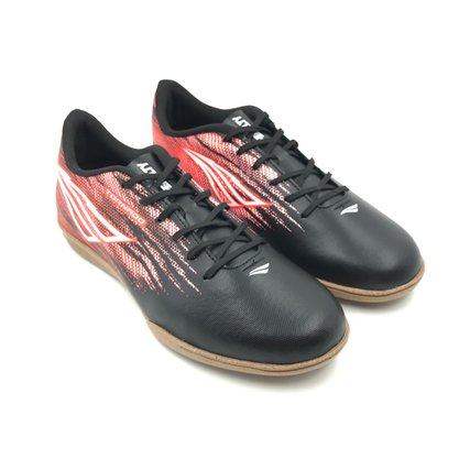 Tênis Penalty Futsal Masculino Tornado Preto com Vermelho